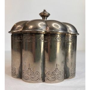 Vintage‎ Godinger Silver Plated Trinket Jewelry Box Red Velvet Lined W/ Lid 1994